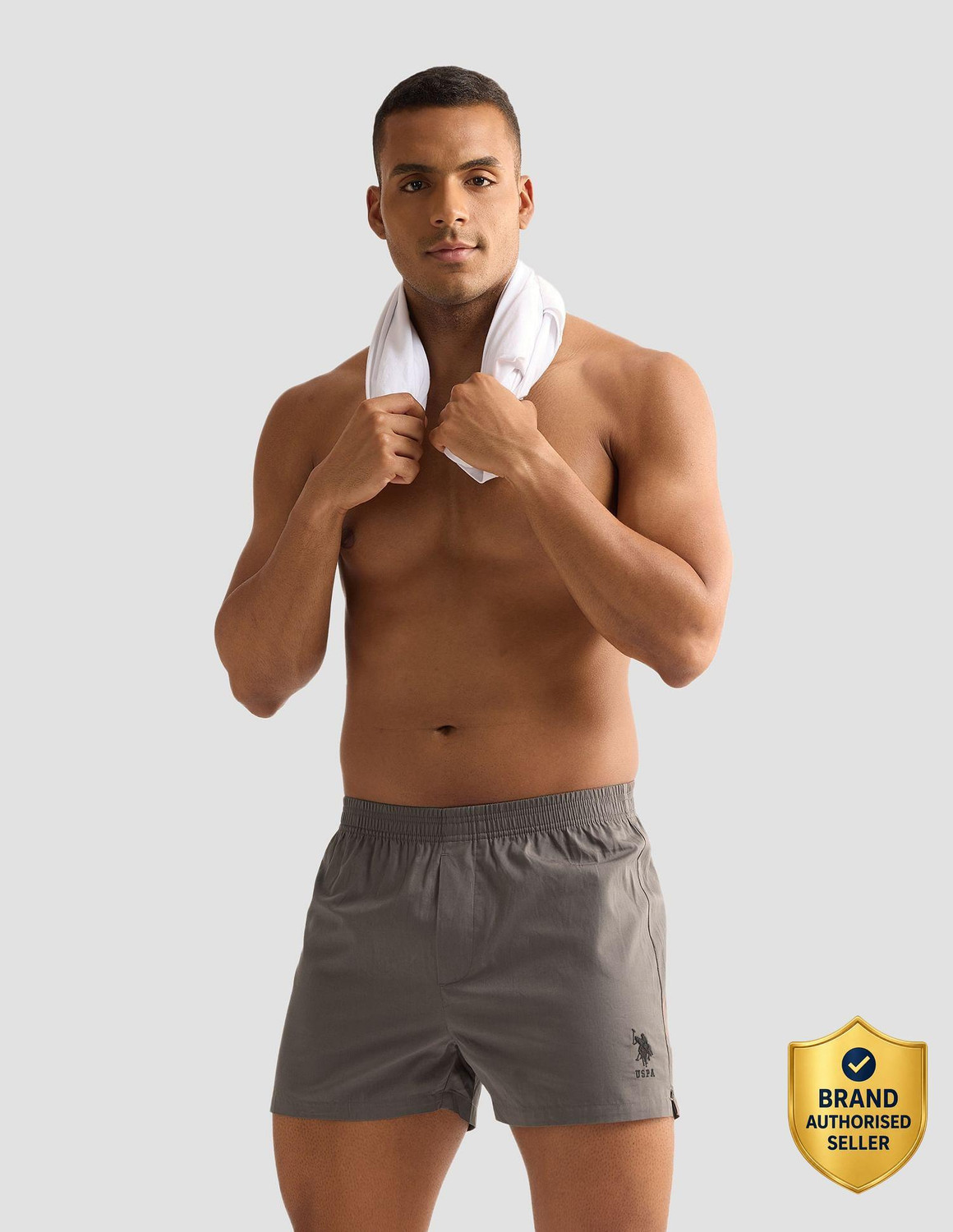 U.S. POLO ASSN. Solid Men Grey Boxer Shorts