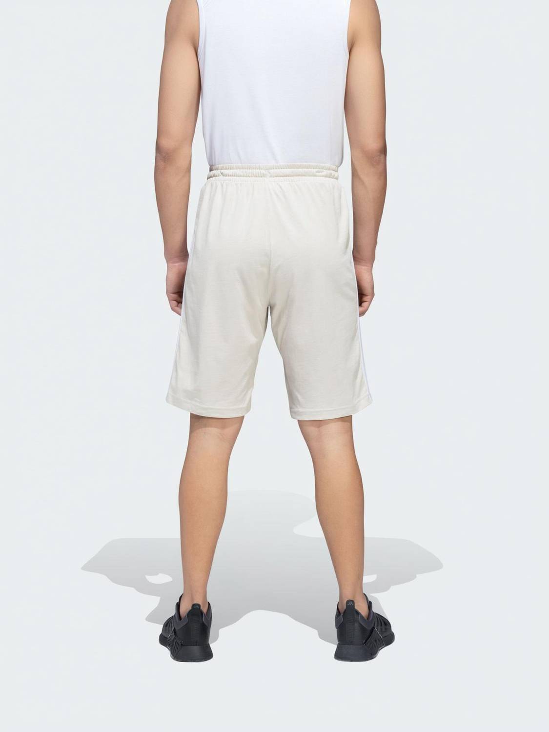 ADIDAS Striped Men Grey Casual Shorts
