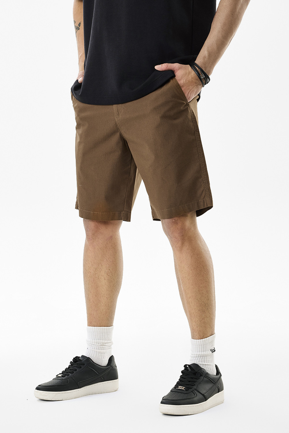 Image of Snitch Solid Men Brown Basic Shorts
