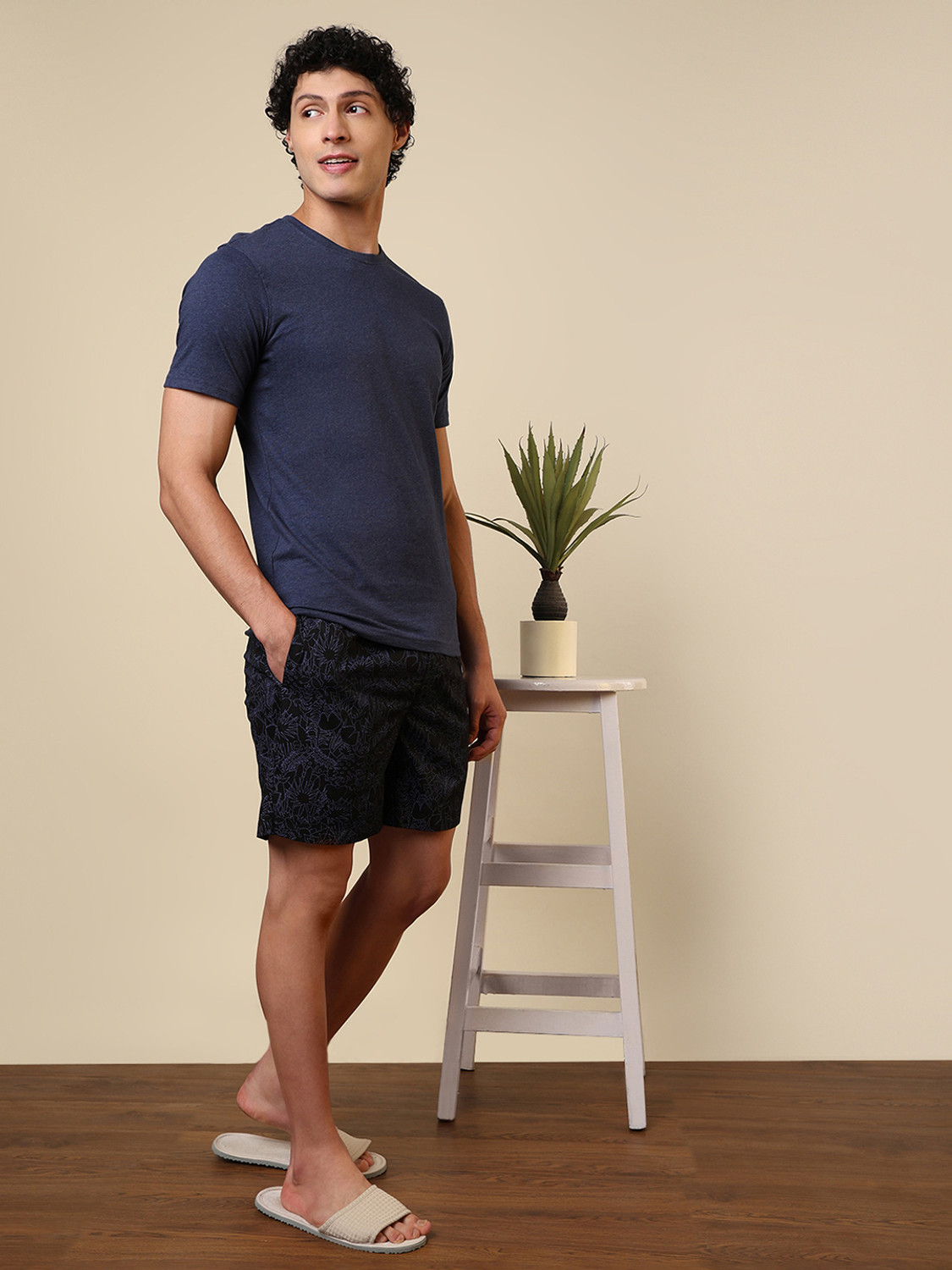 Image of SLEEPZ BY RAYMOND Printed Men Black Boxer Shorts