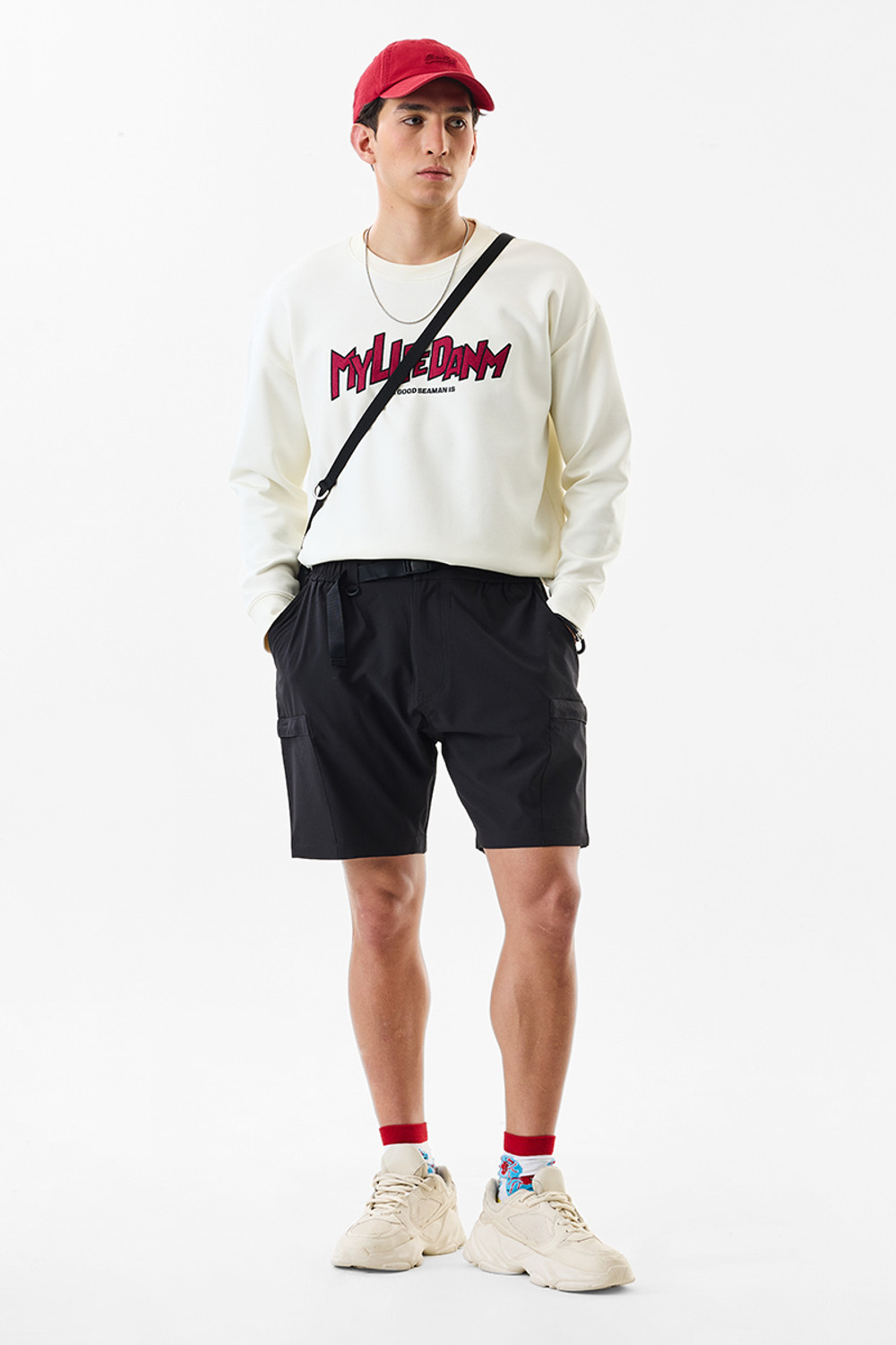 Image of Snitch Self Design Men Denim Black Denim Shorts