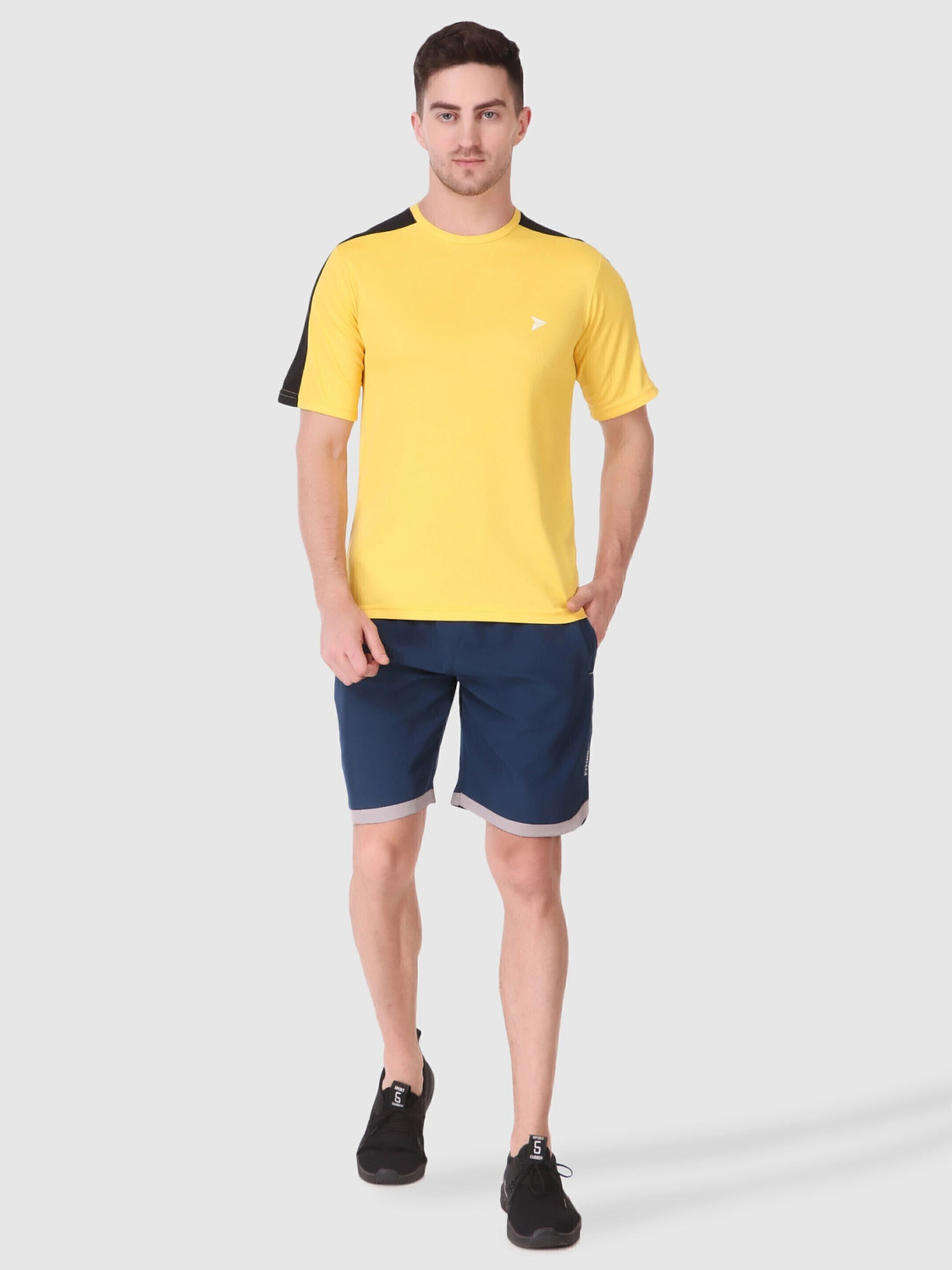 Image of Fitinc Solid Men Blue Sports Shorts, Regular Shorts, Running Shorts, Gym Shorts, Cycling Shorts