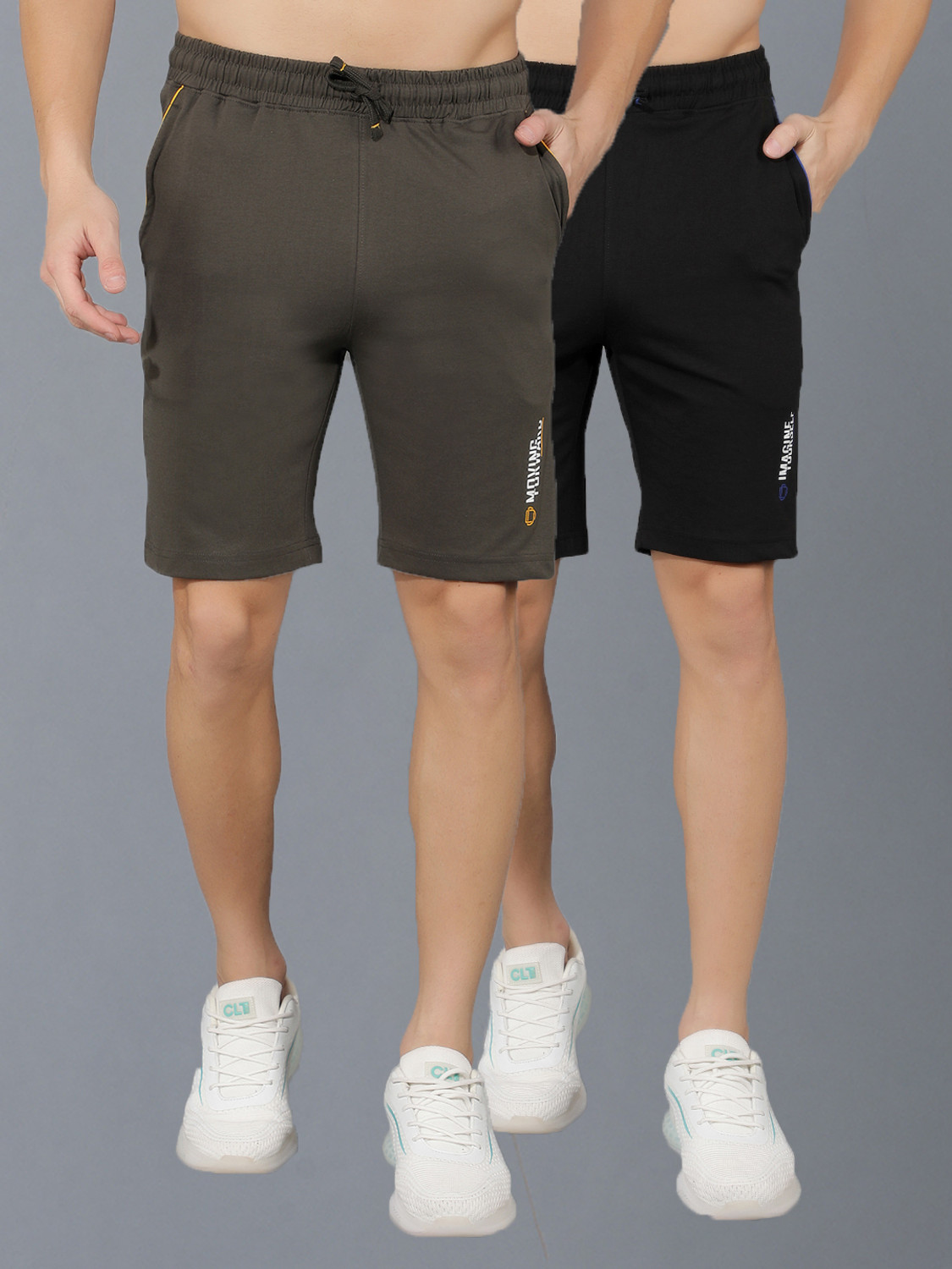 Image of Dollar Solid Men Multicolor Bermuda Shorts