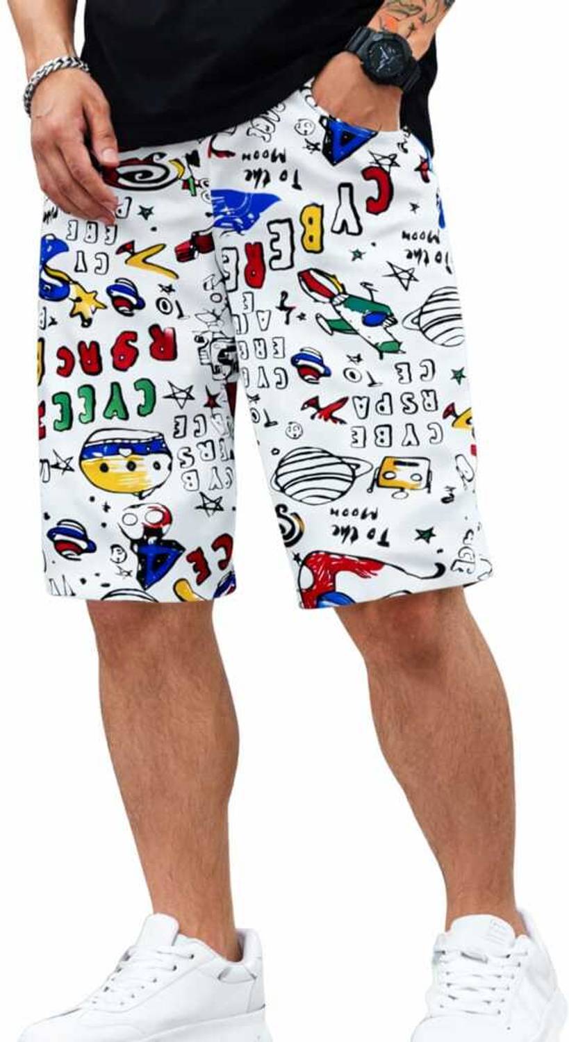 Anisom Printed Men White Casual Shorts