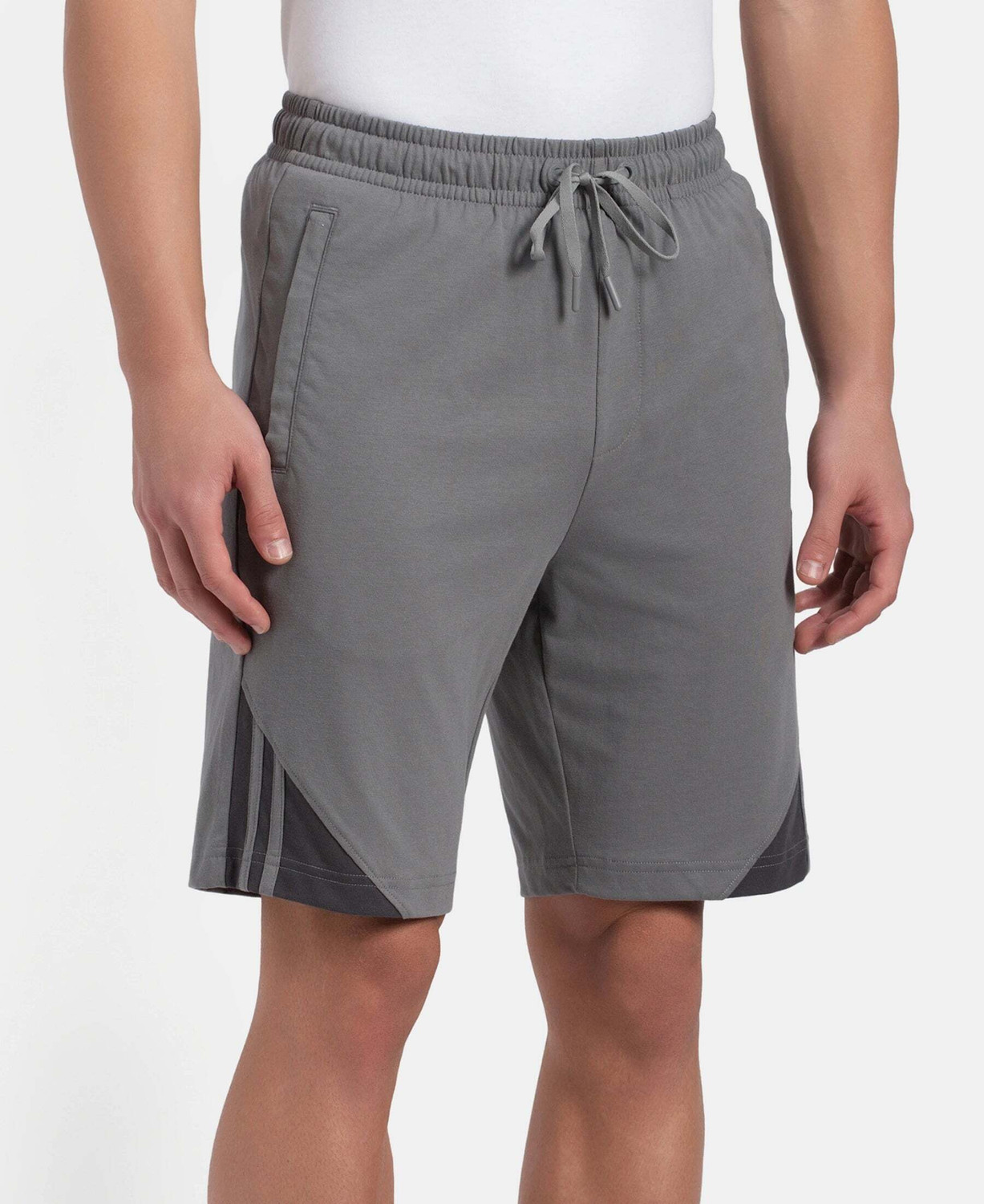 Image of JOCKEY Solid Men Grey Regular Shorts