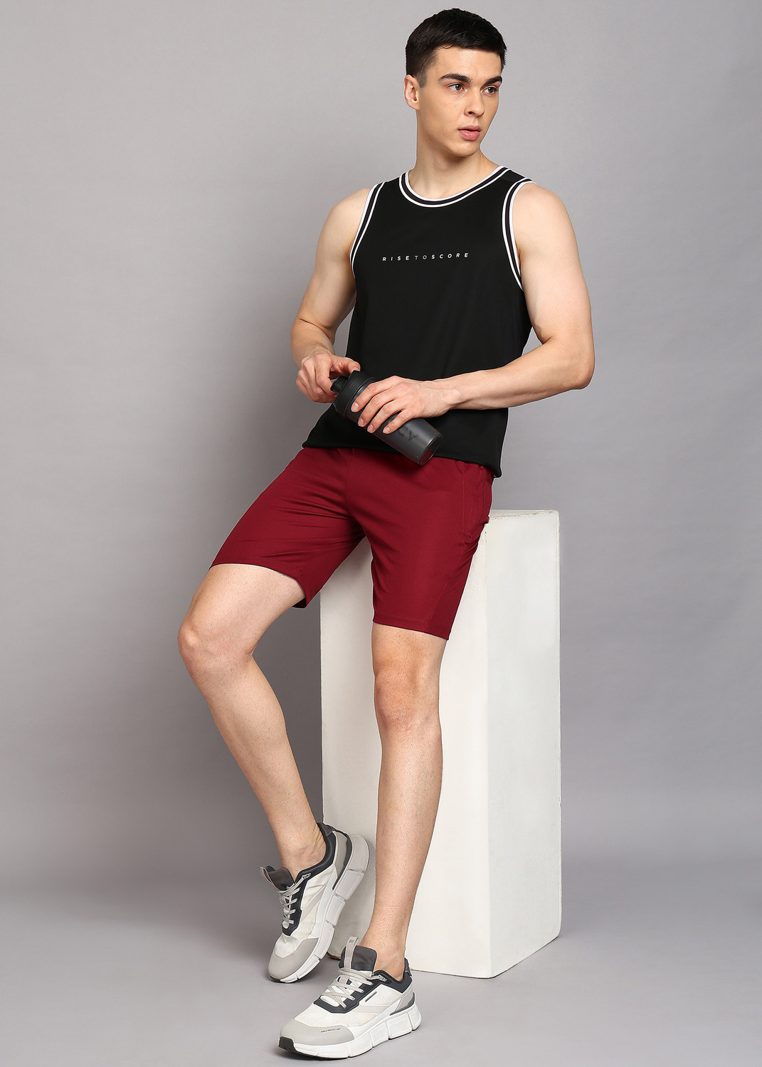 Image of Shiv Naresh Solid Men Maroon Sports Shorts