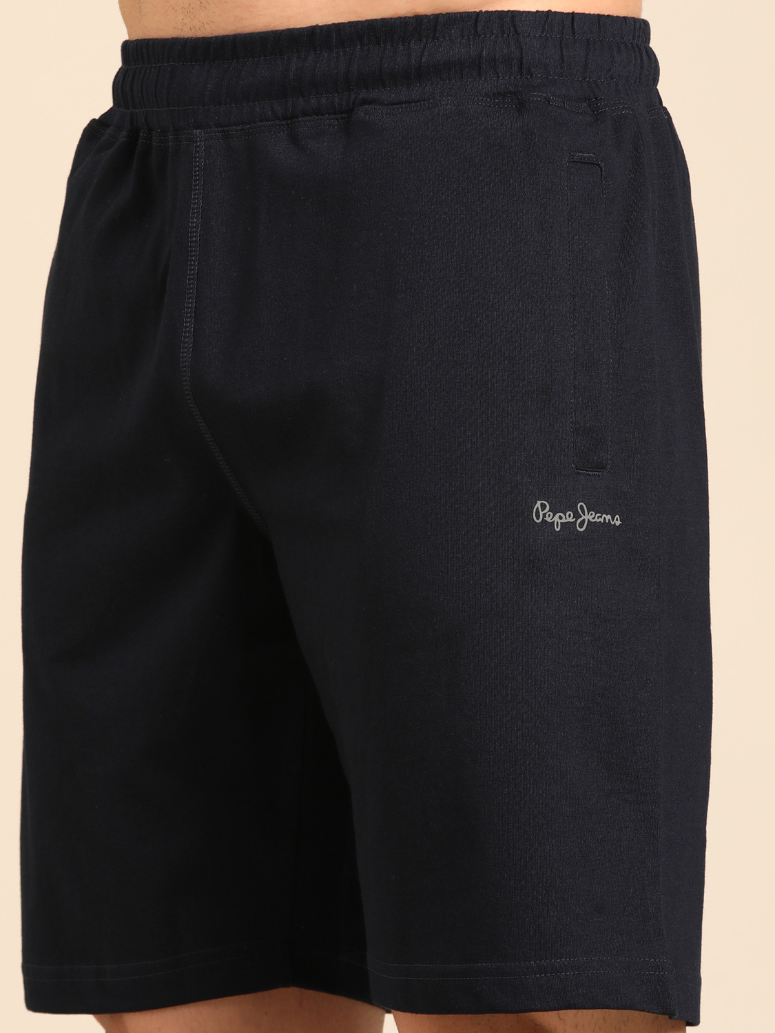 Image of Pepe Jeans Solid Men Blue Sports Shorts