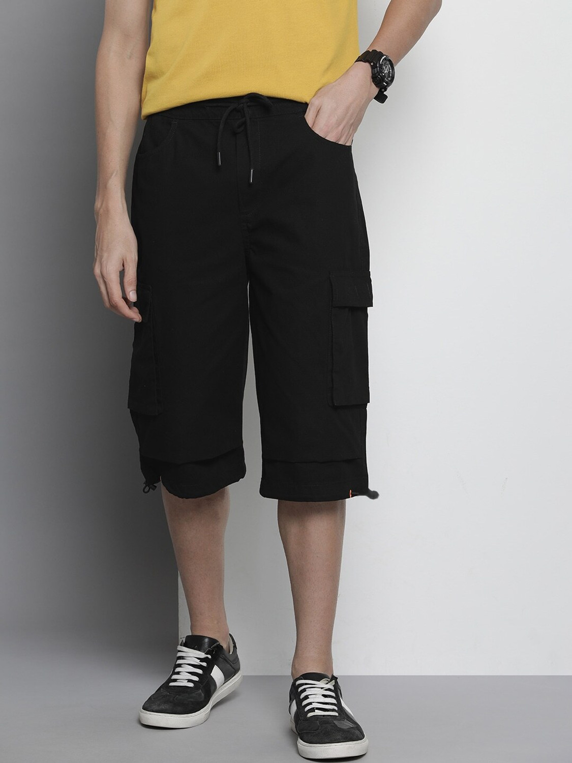 Image of The Indian Garage Co. Solid Men Black Bermuda Shorts