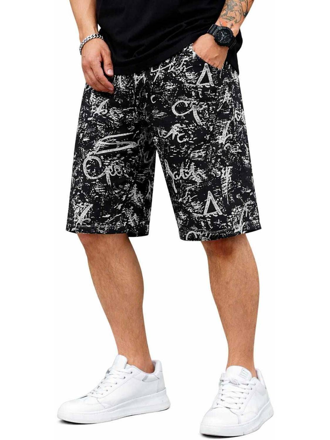 Anisom Printed Men Black, White Casual Shorts