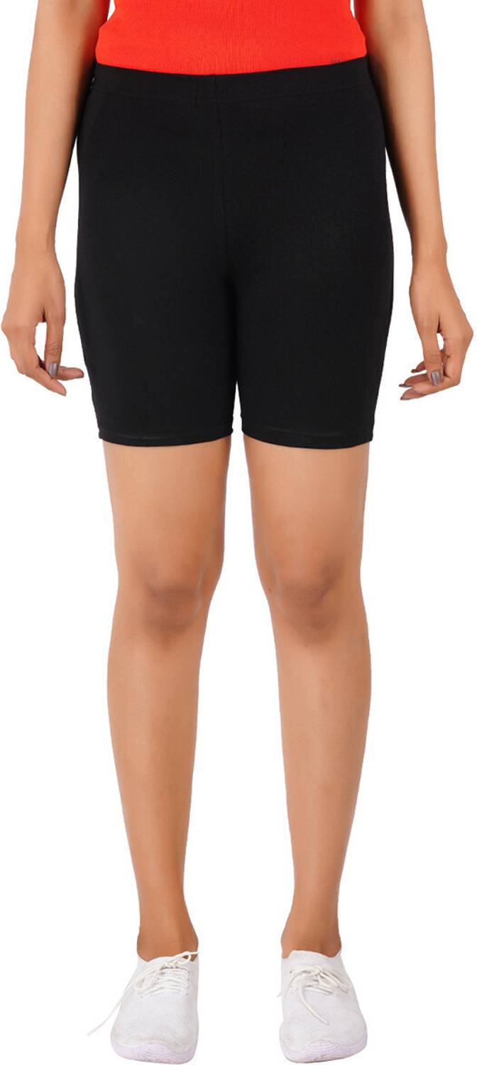 Blacktail Striped Women Black Cycling Shorts