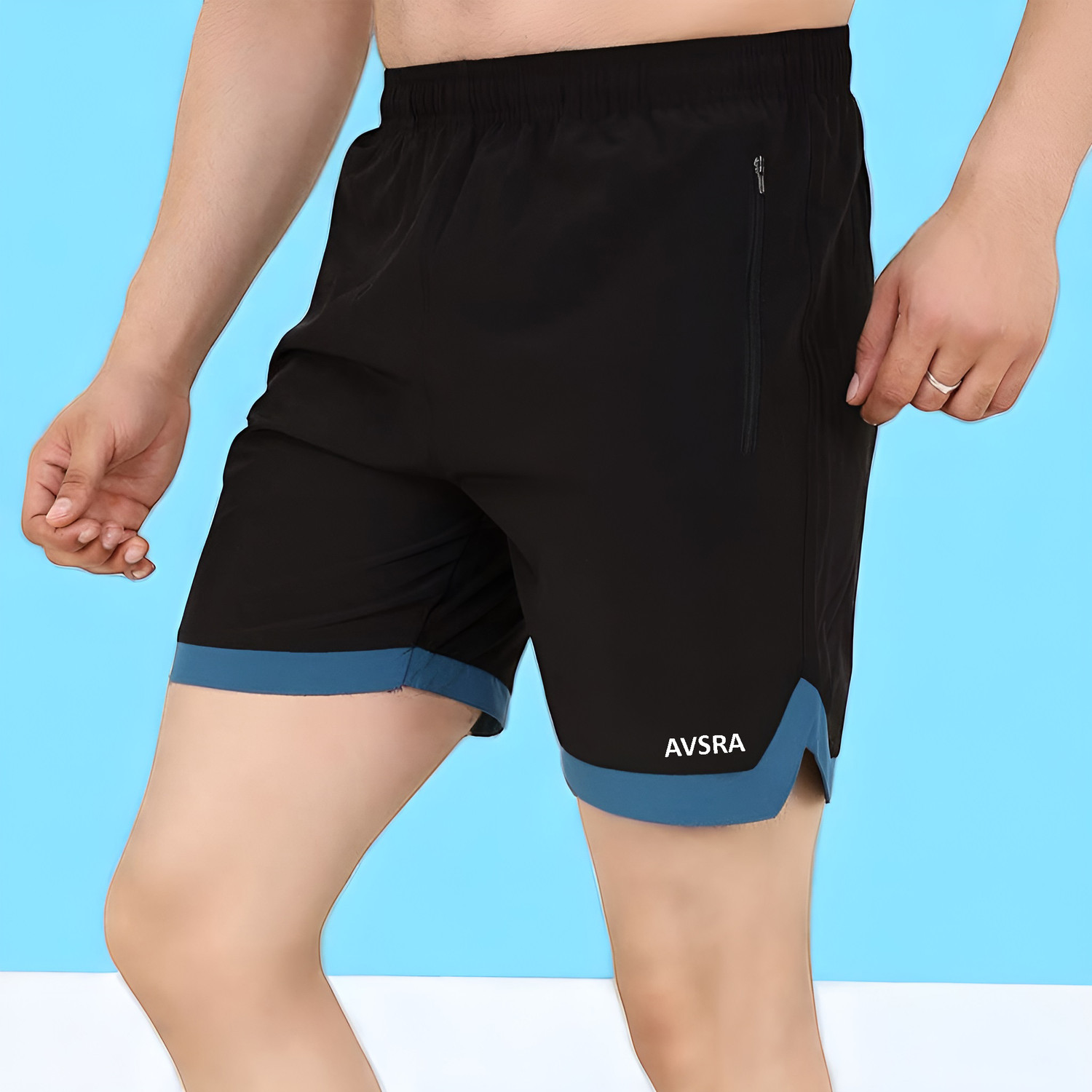 Image of AVSRA Solid Men Black Regular Shorts