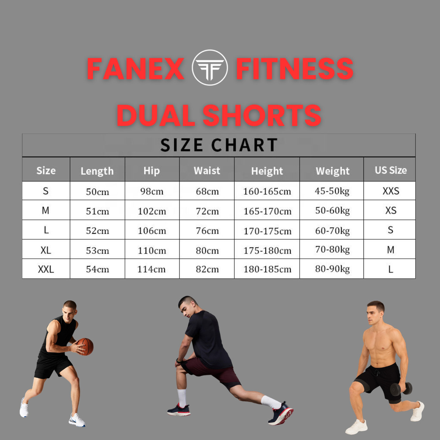 Image of FANEX FITNESS Solid Men Dark Grey Gym Shorts, Running Shorts, Sports Shorts, Compression Shorts