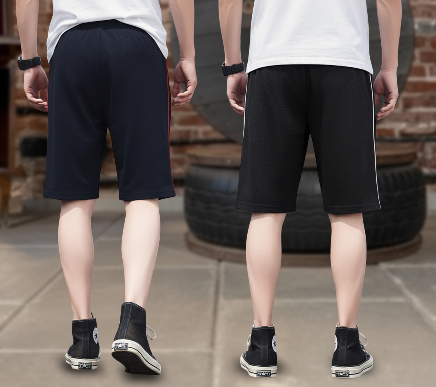 Image of FEEL TRACK Solid Men Dark Blue, Dark Grey Regular Shorts