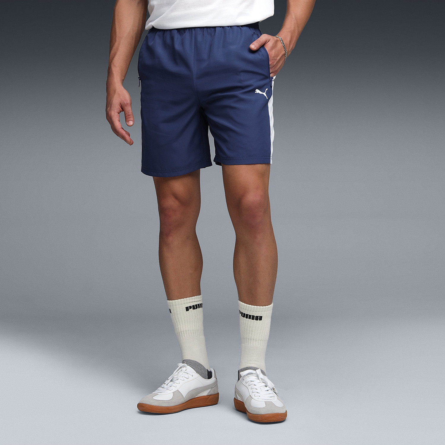 Image of PUMA Solid Men Blue Casual Shorts