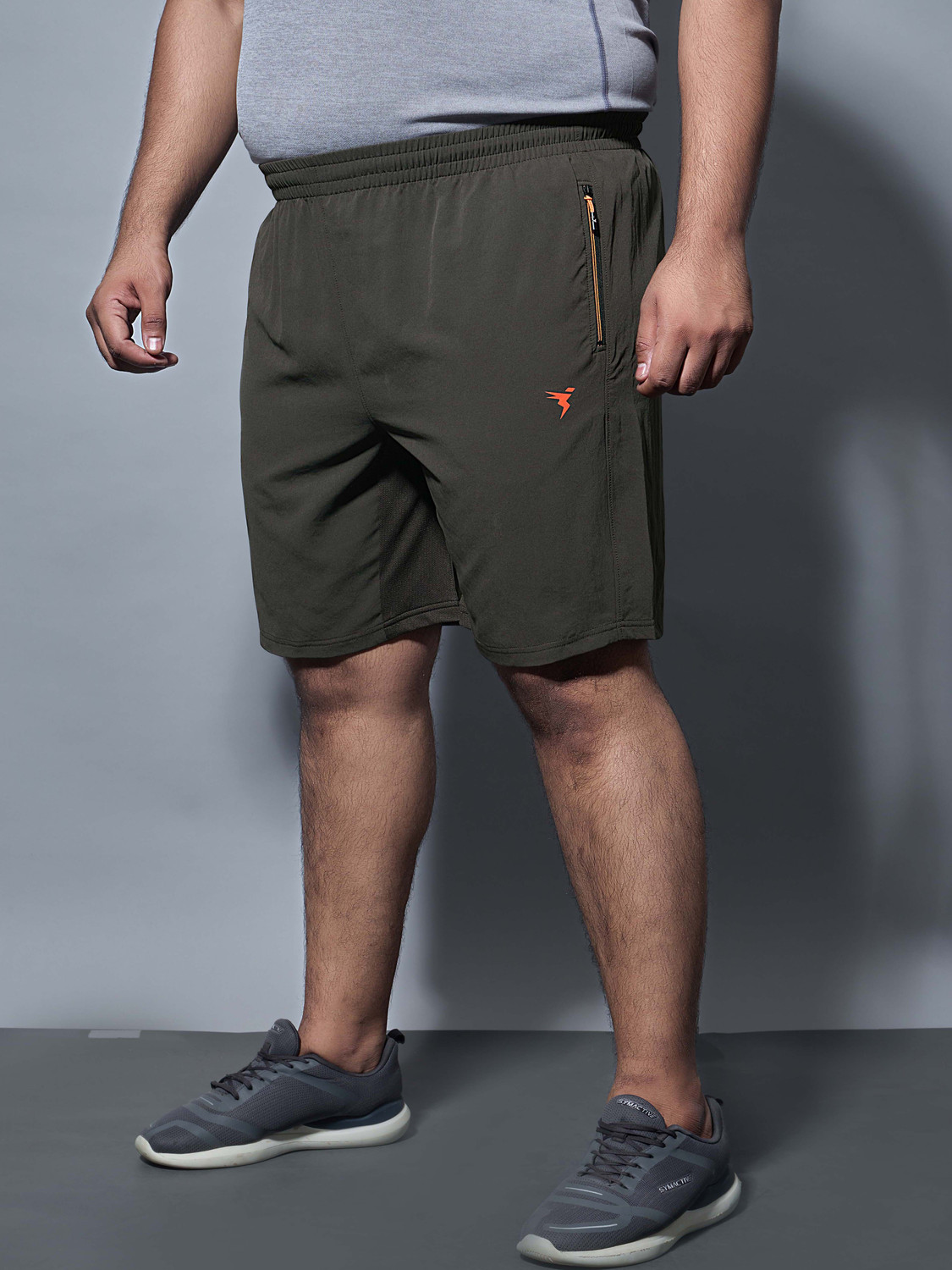Image of TECHNOSPORT Solid Men Dark Green Sports Shorts
