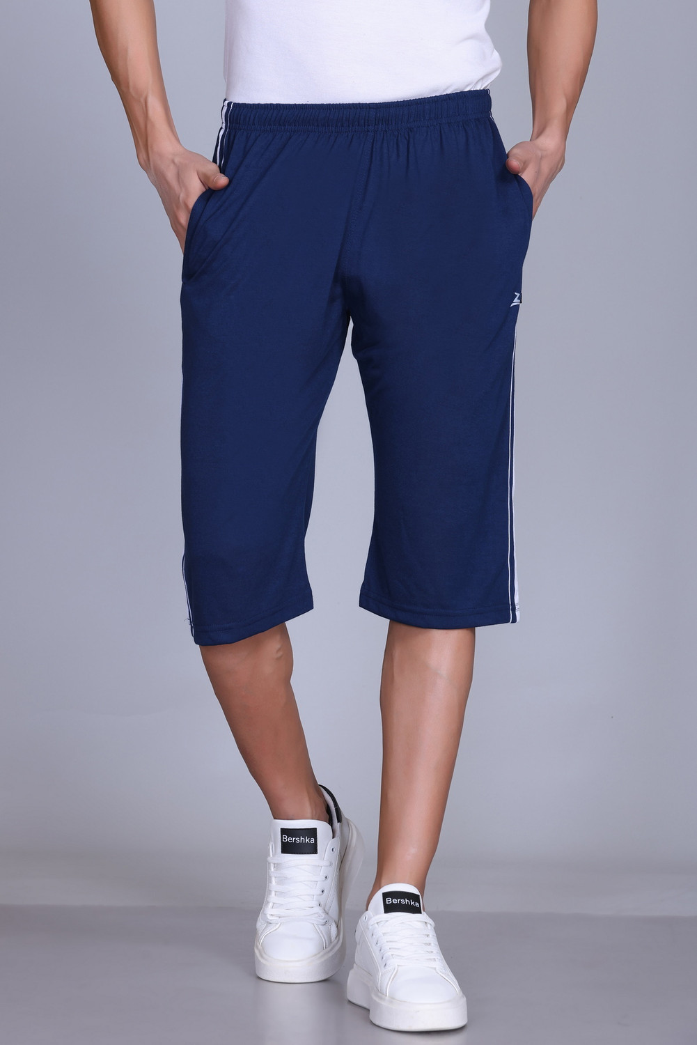 Image of Adrenex Solid Men Blue Sports Shorts