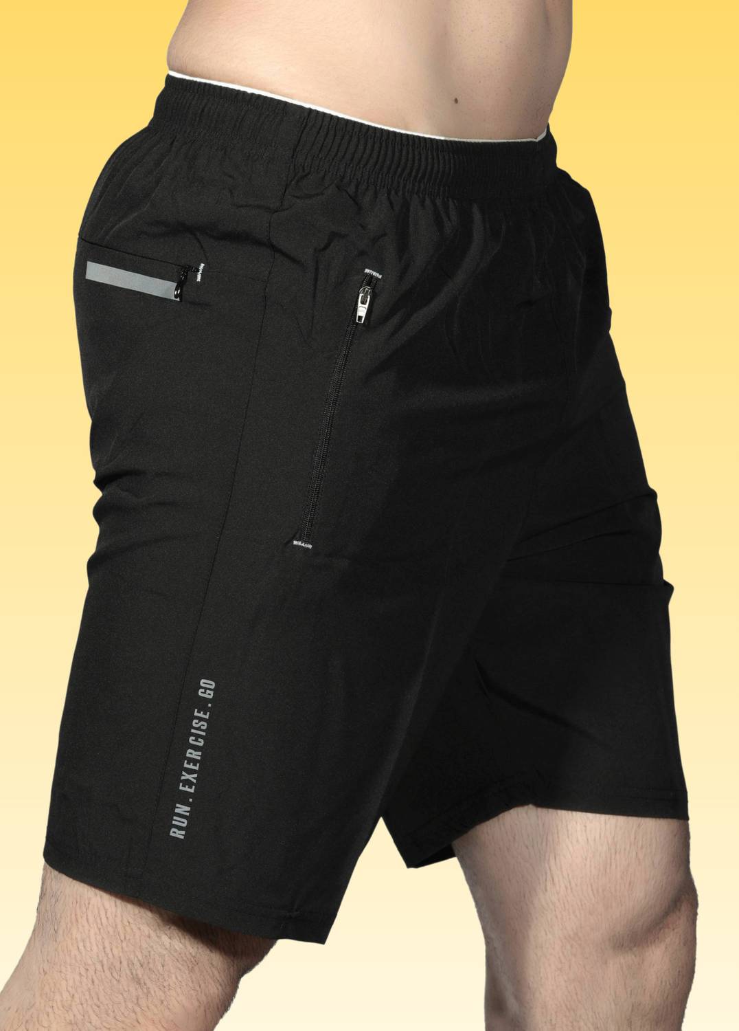 Renessa Printed Men Black Running Shorts