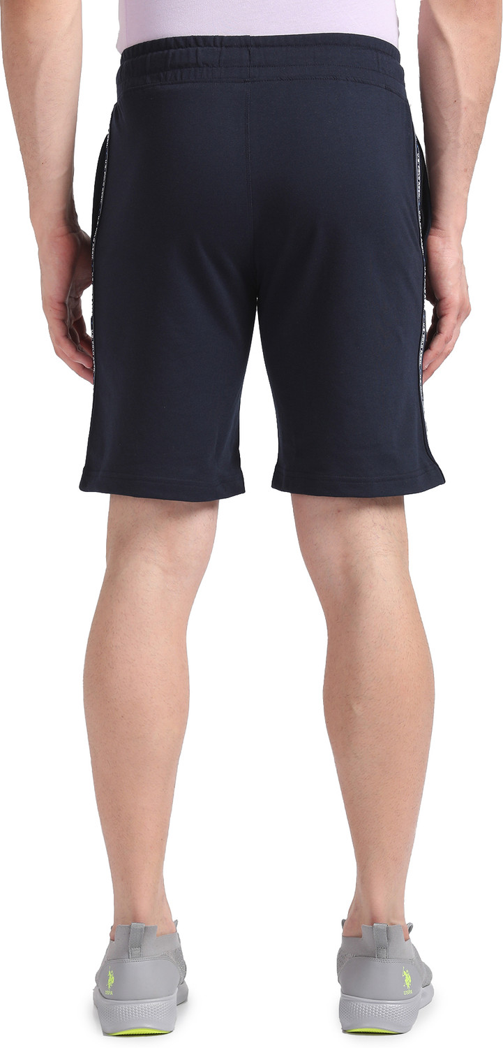 Image of U.S. POLO ASSN. Self Design Men Blue Sports Shorts