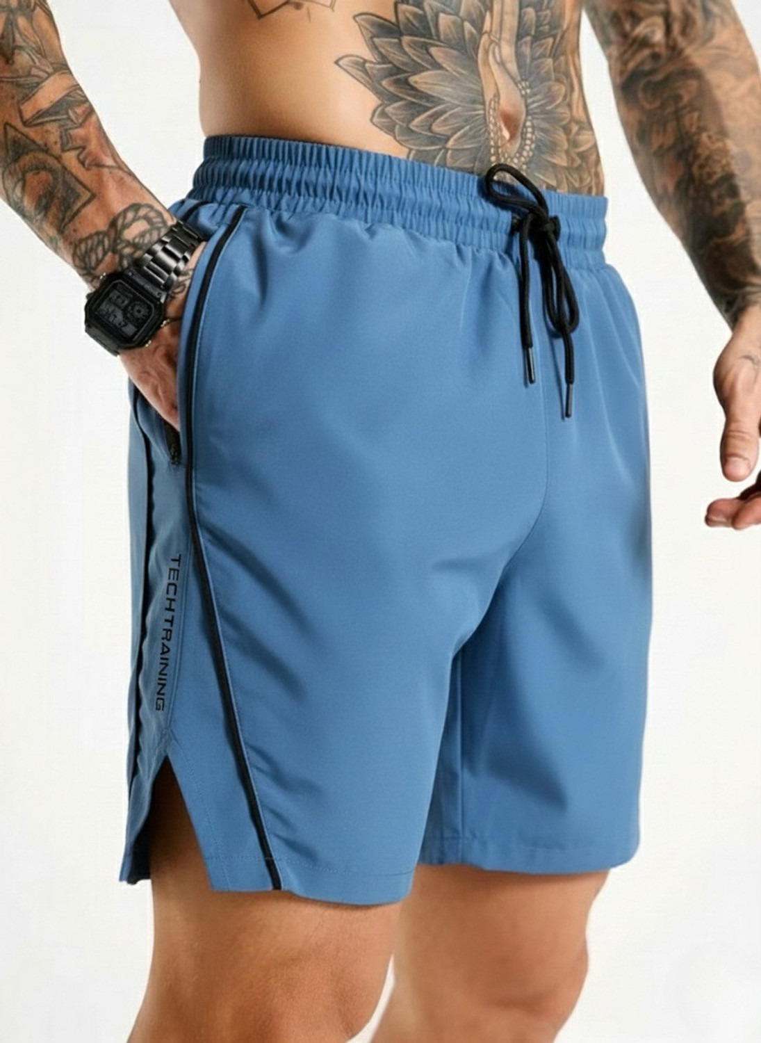 Image of coastal clothier Striped Men Blue Gym Shorts