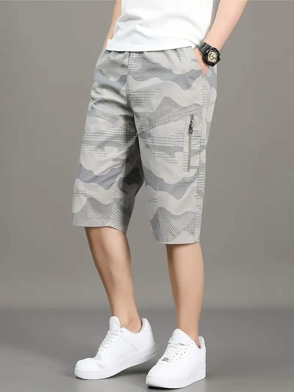 Image of DBAX Military Camouflage Men Multicolor Cargo Shorts