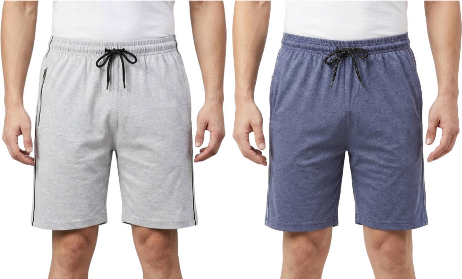 0-DEGREE Solid Men Blue, Grey Basic Shorts, Casual Shorts, Cycling Shorts, Night Shorts, Regular Shorts