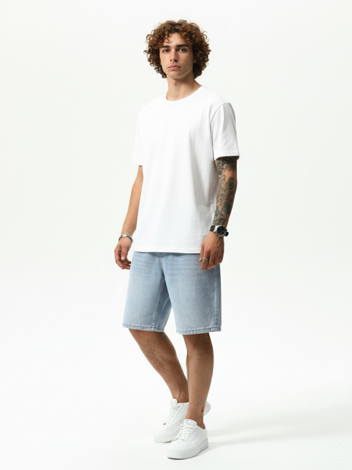 Image of Rawlane Solid Men Light Blue Regular Shorts