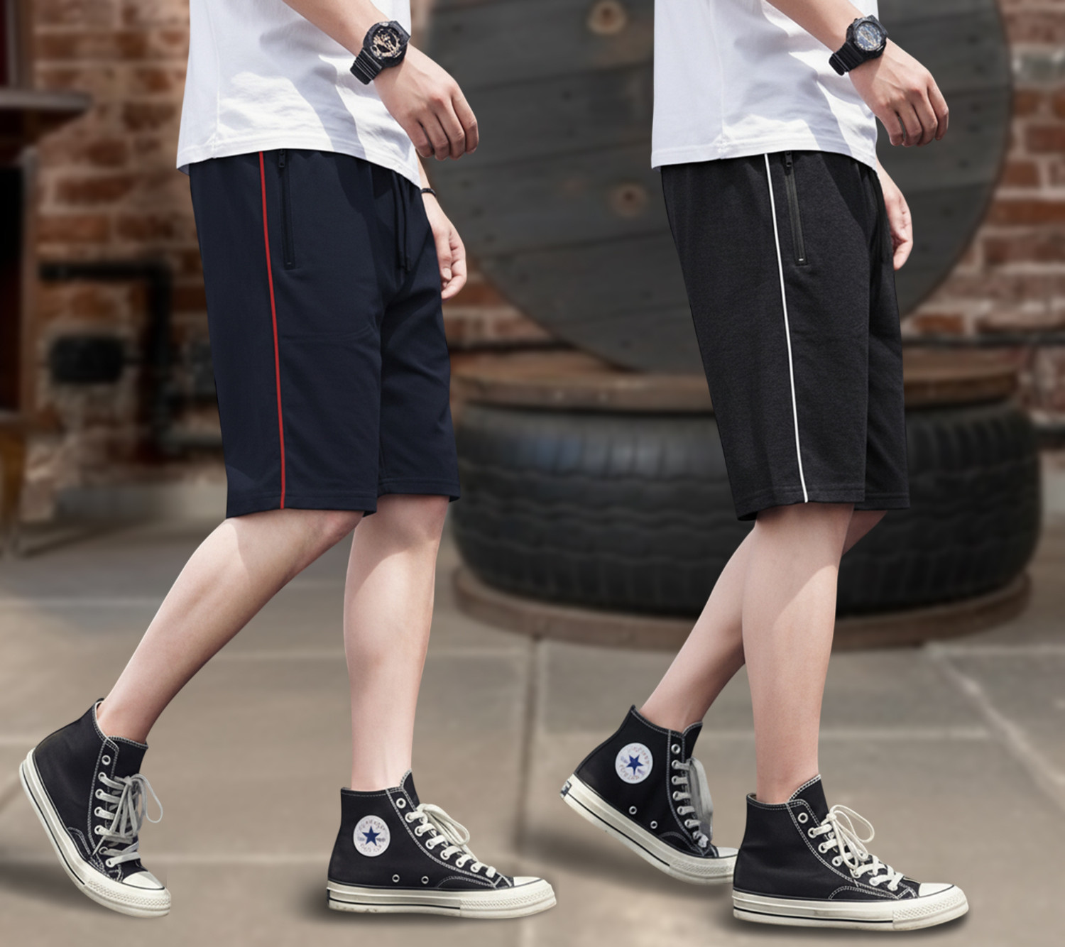 Image of FEEL TRACK Solid Men Dark Blue, Dark Grey Regular Shorts