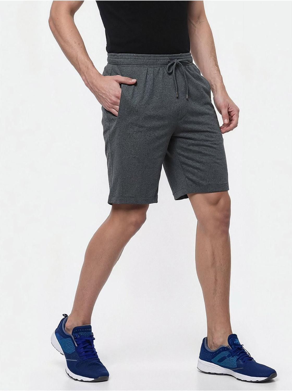 Image of MACRO BY RUPA Solid Men Grey Basic Shorts
