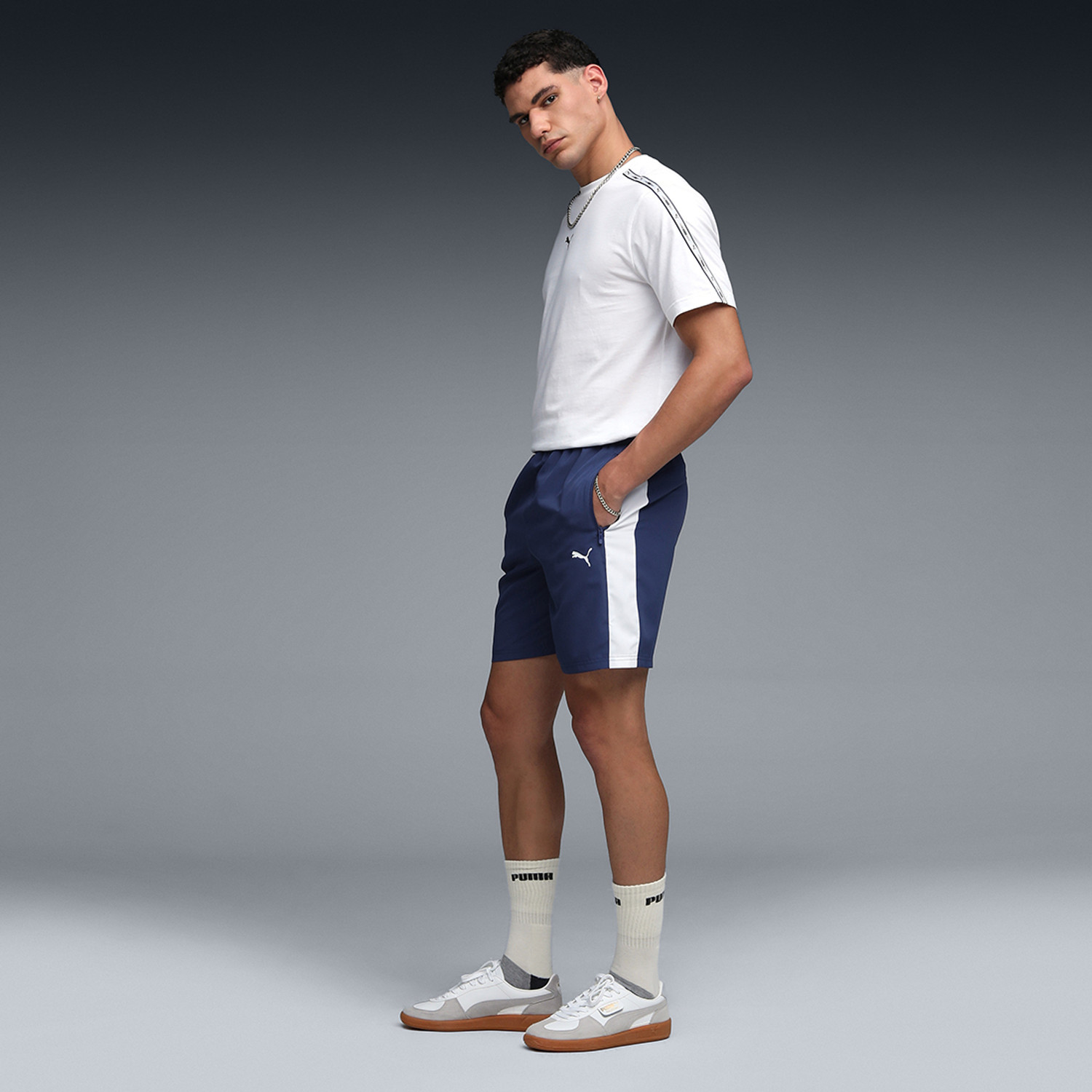 Image of PUMA Solid Men Blue Casual Shorts