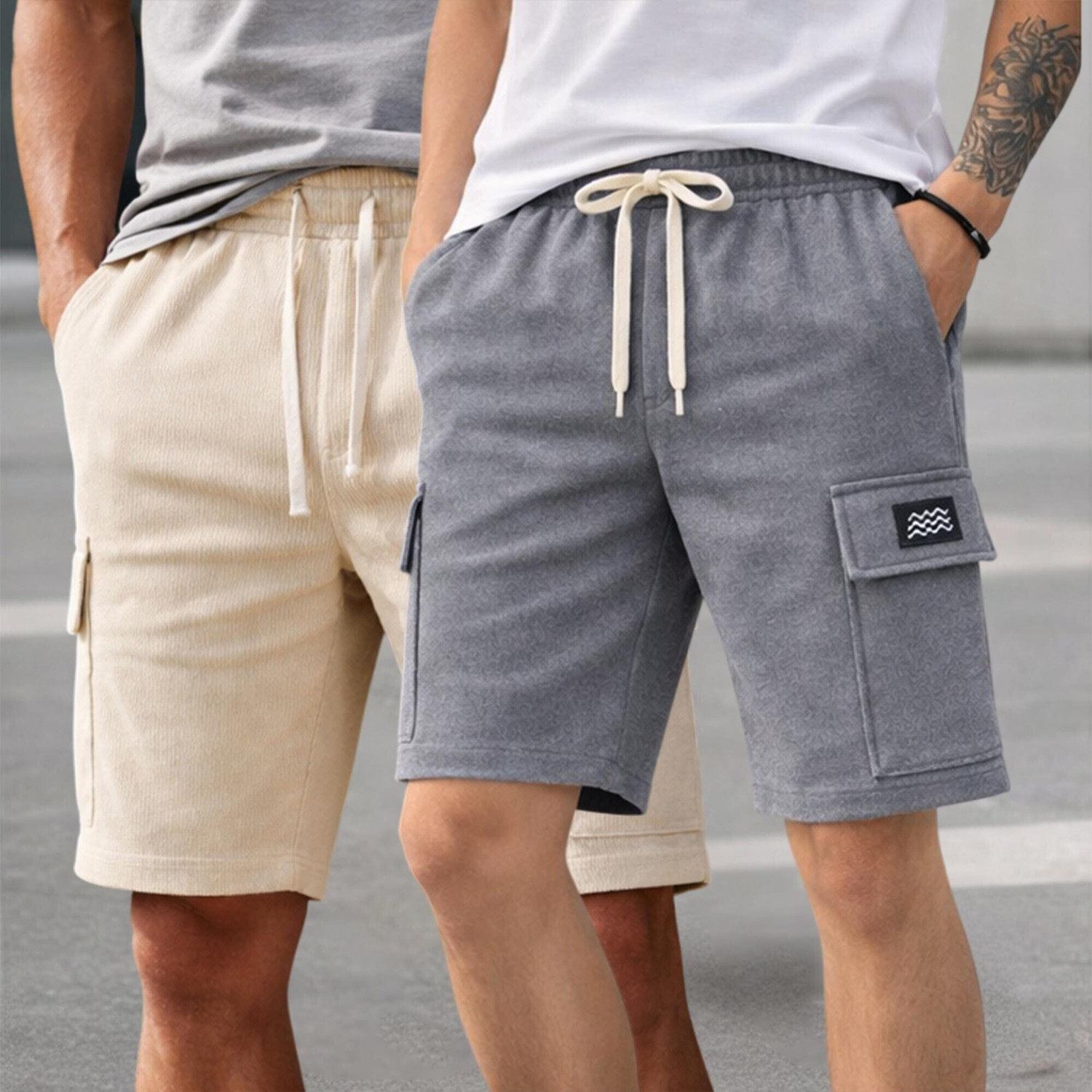 METRONAUT Men pack 2 Solid Drawstring Waist Casual Knee Length Shorts Solid Men Multicolor Basic Shorts