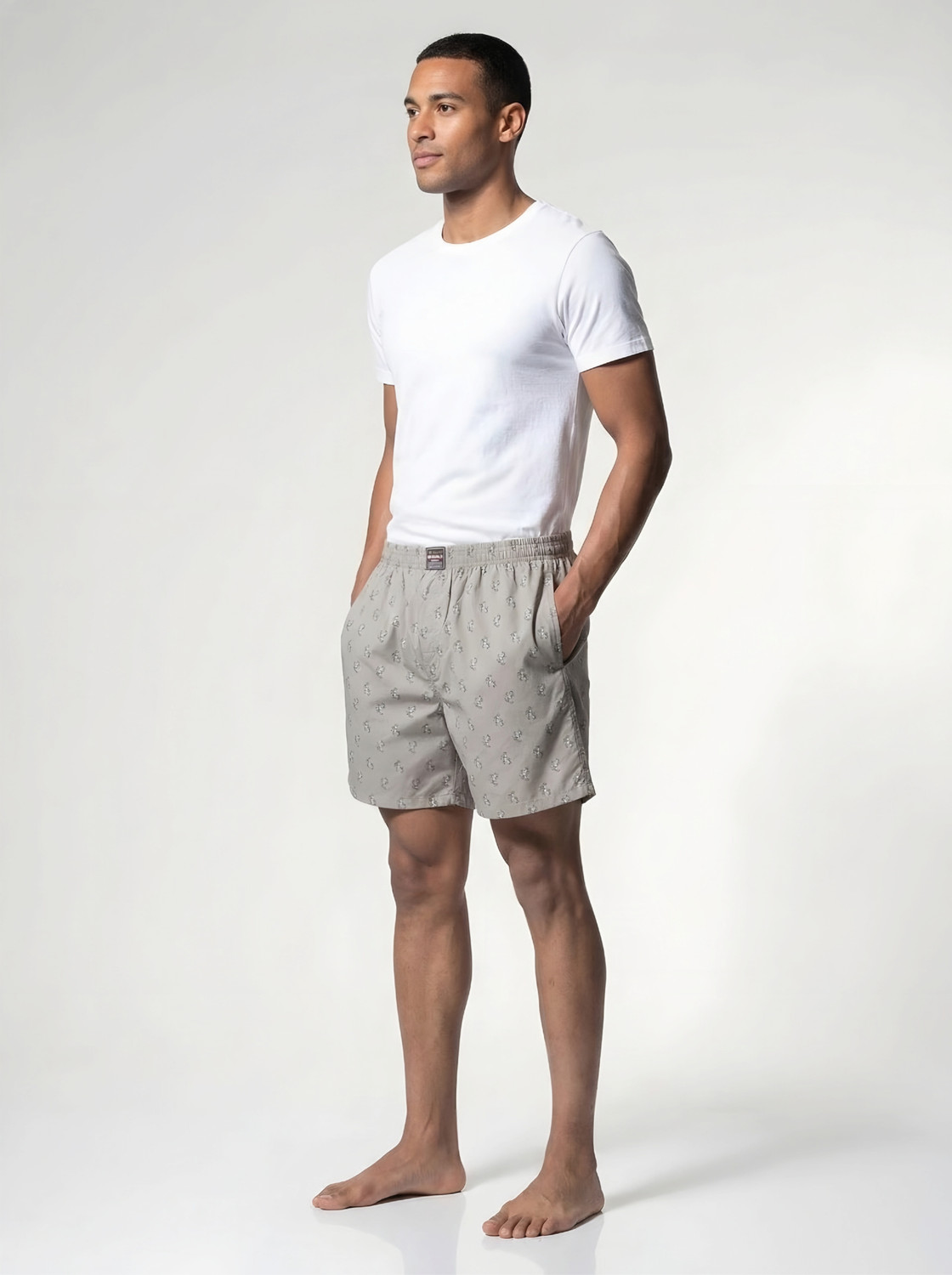 Image of Zafly Pack of 2 Printed Men Grey, Black Boxer Shorts