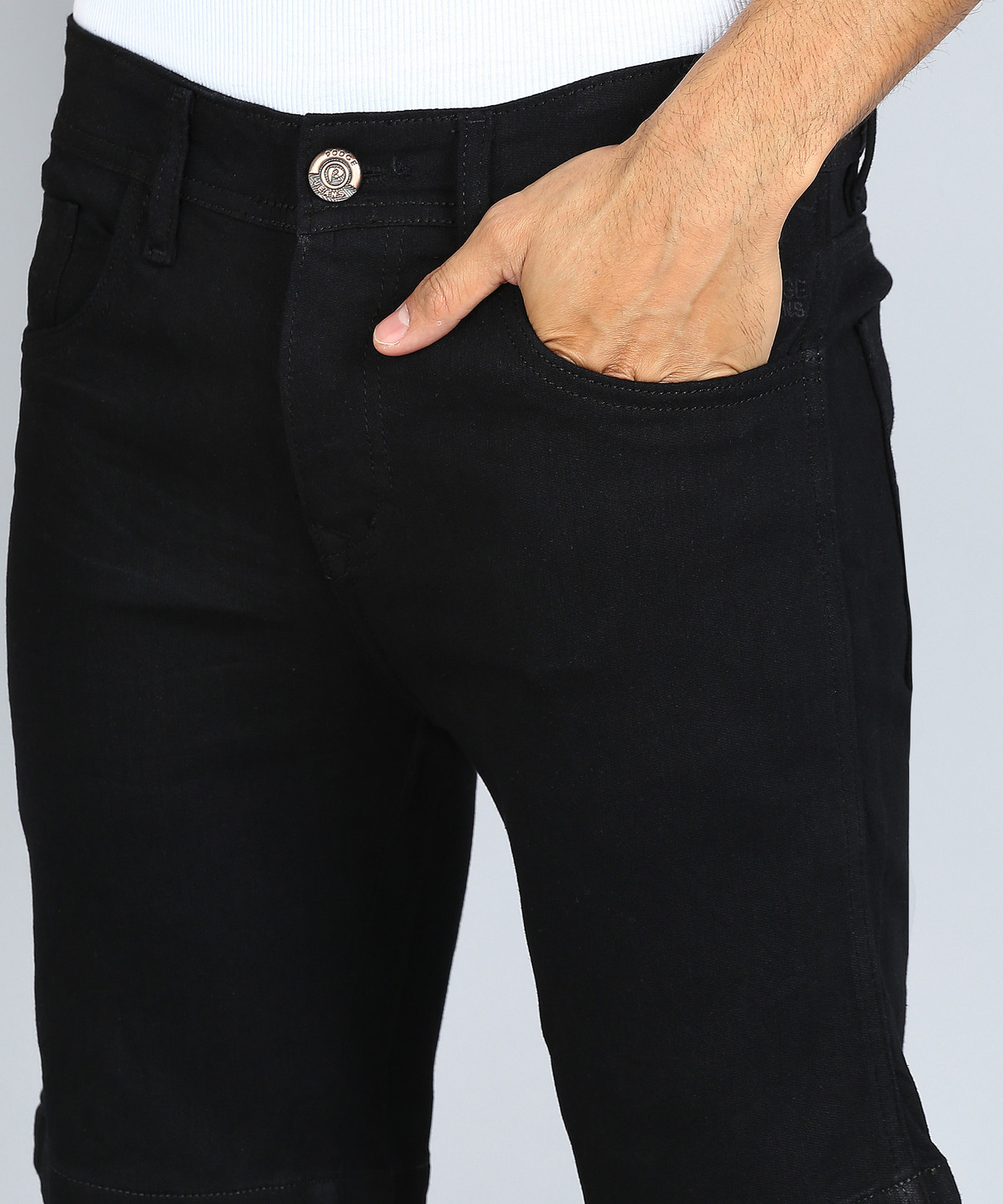 Image of Yap Solid Men Denim Black Denim Shorts