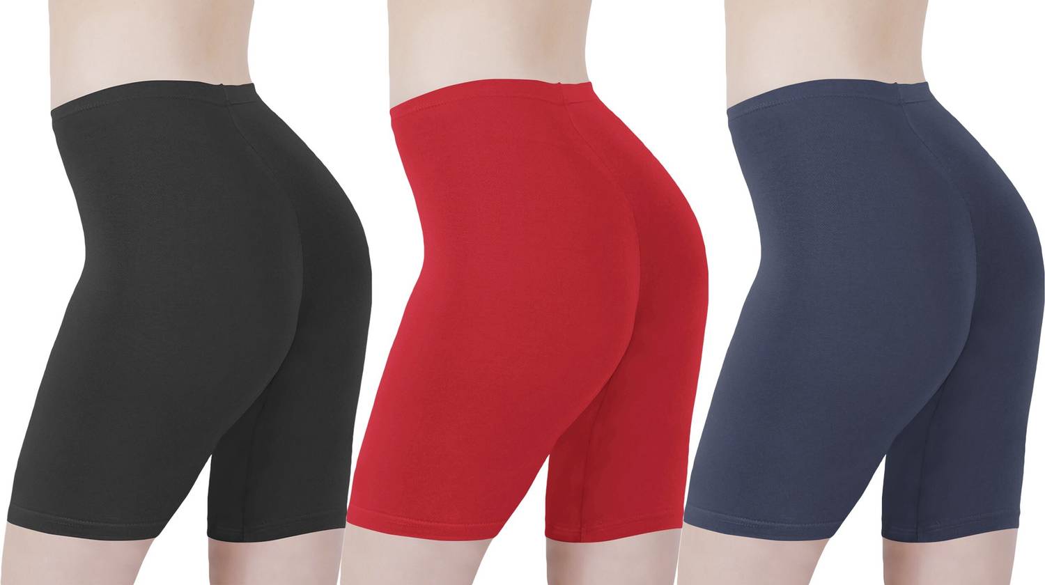 UllasPemium Solid Women Black, Red, Blue Cycling Shorts