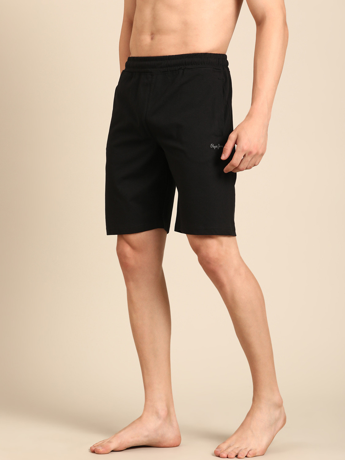 Image of Pepe Jeans Solid Men Black Casual Shorts