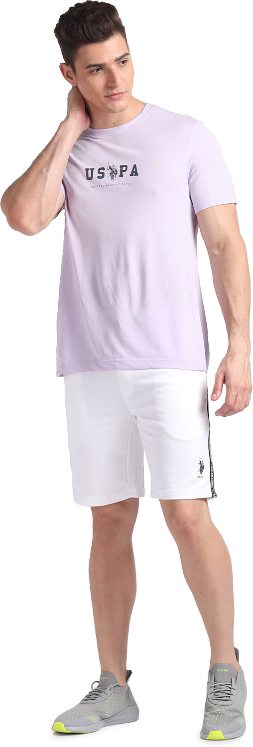 Image of U.S. POLO ASSN. Self Design Men White Sports Shorts
