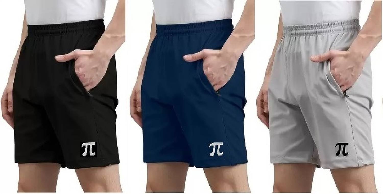 AmbeSilkMill Solid Men Black, Blue, Grey Beach Shorts
