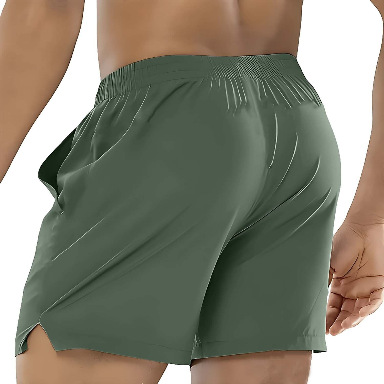 Image of PRAVAHA Solid Men Green, Black Gym Shorts