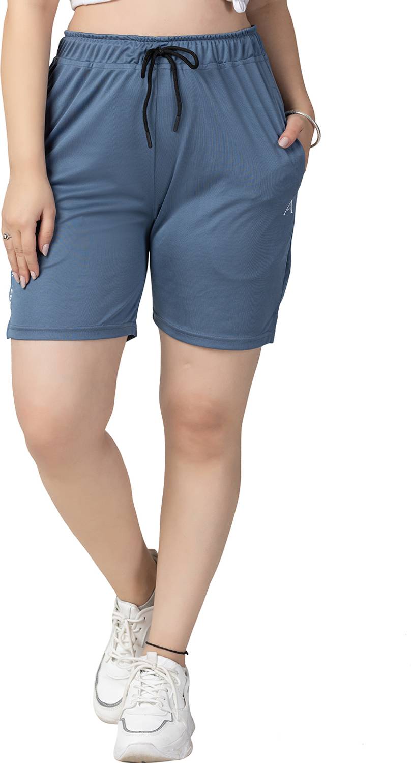 ABZJOGG Solid Women Grey Sports Shorts