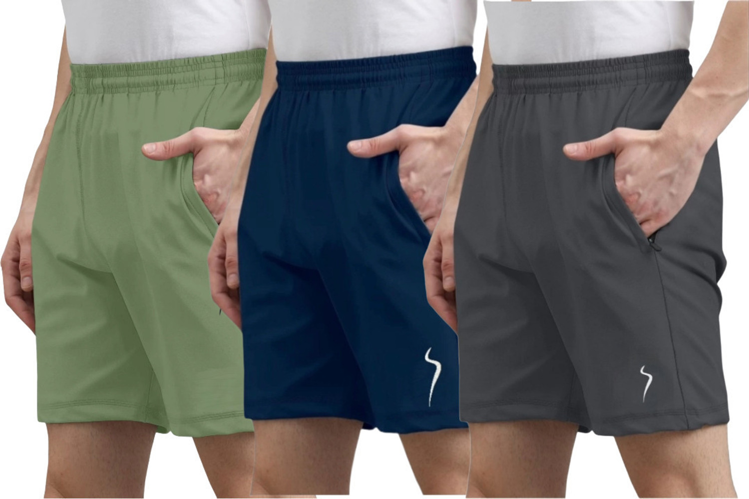 Image of Flicfol Solid Men Multicolor Sports Shorts