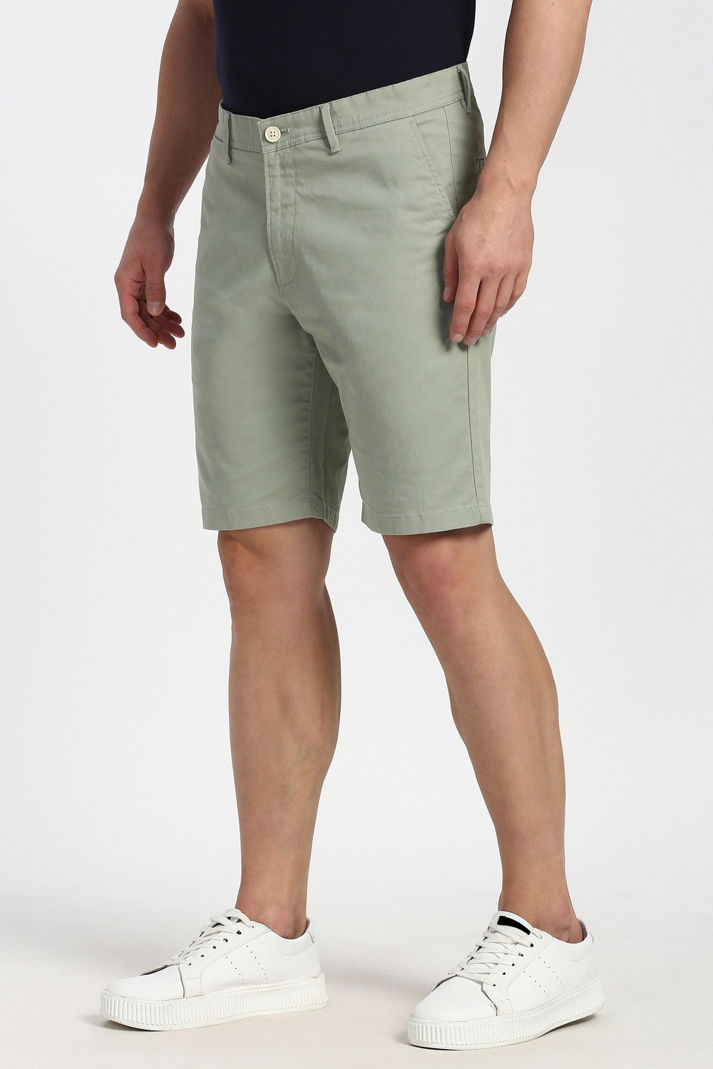 Image of PETER ENGLAND Solid Men Green Casual Shorts