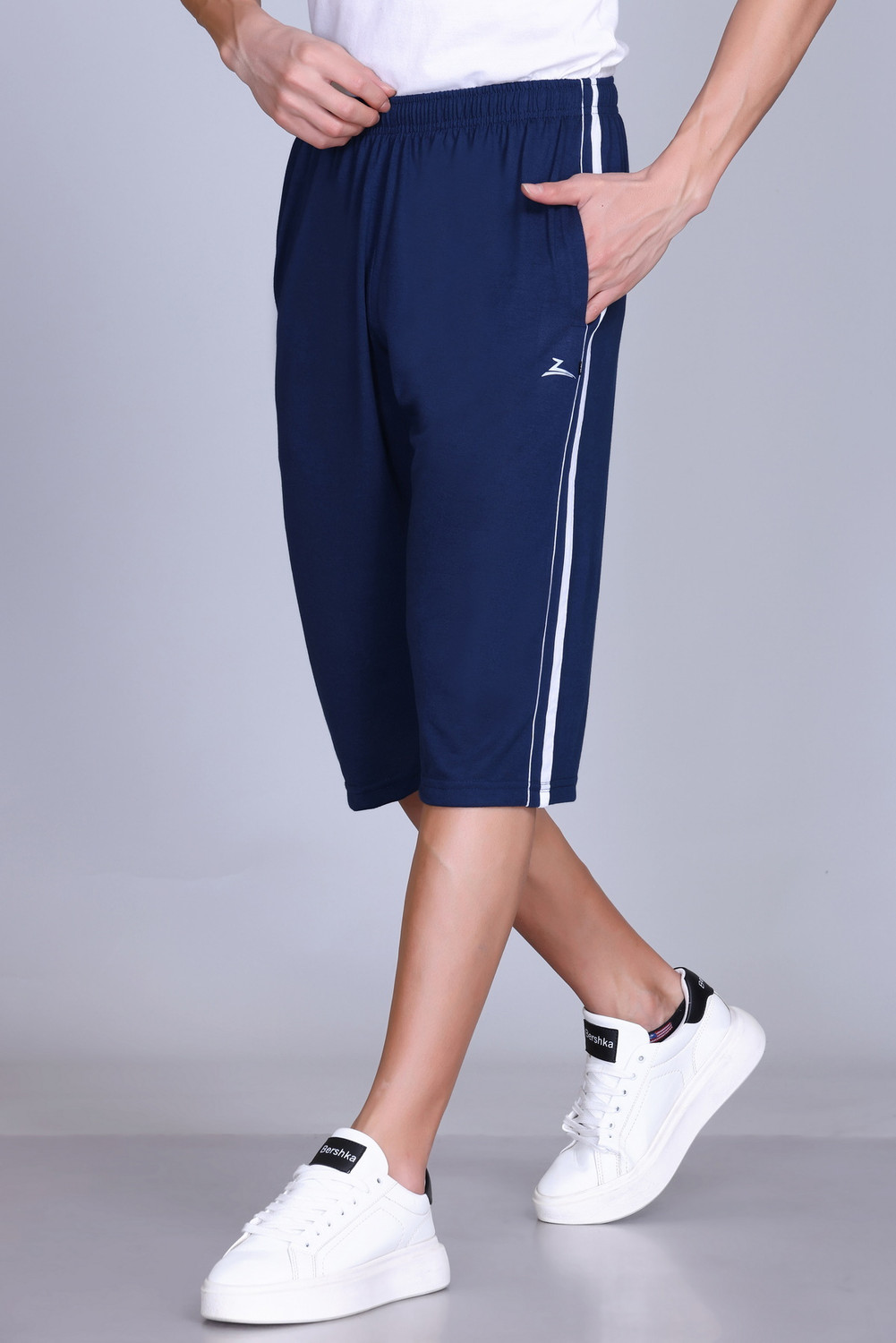 Image of Adrenex Solid Men Blue Sports Shorts