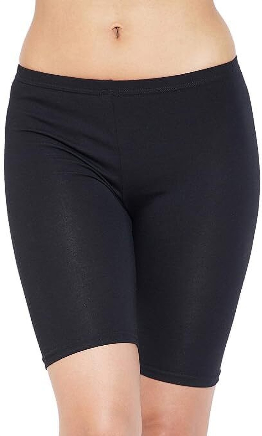Image of Omikka Solid Women Black Cycling Shorts
