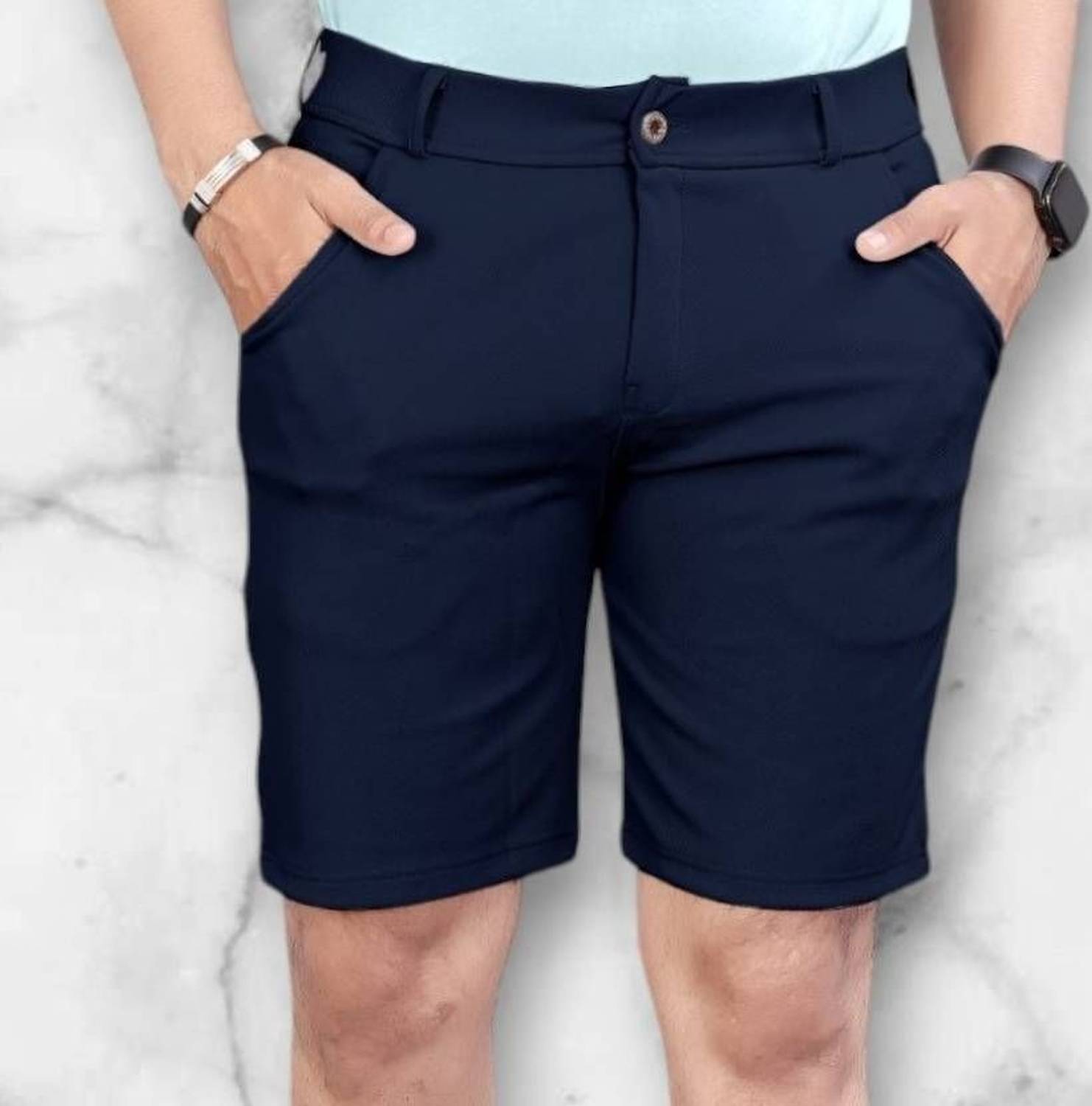 AVYRA Solid Men Blue Chino Shorts