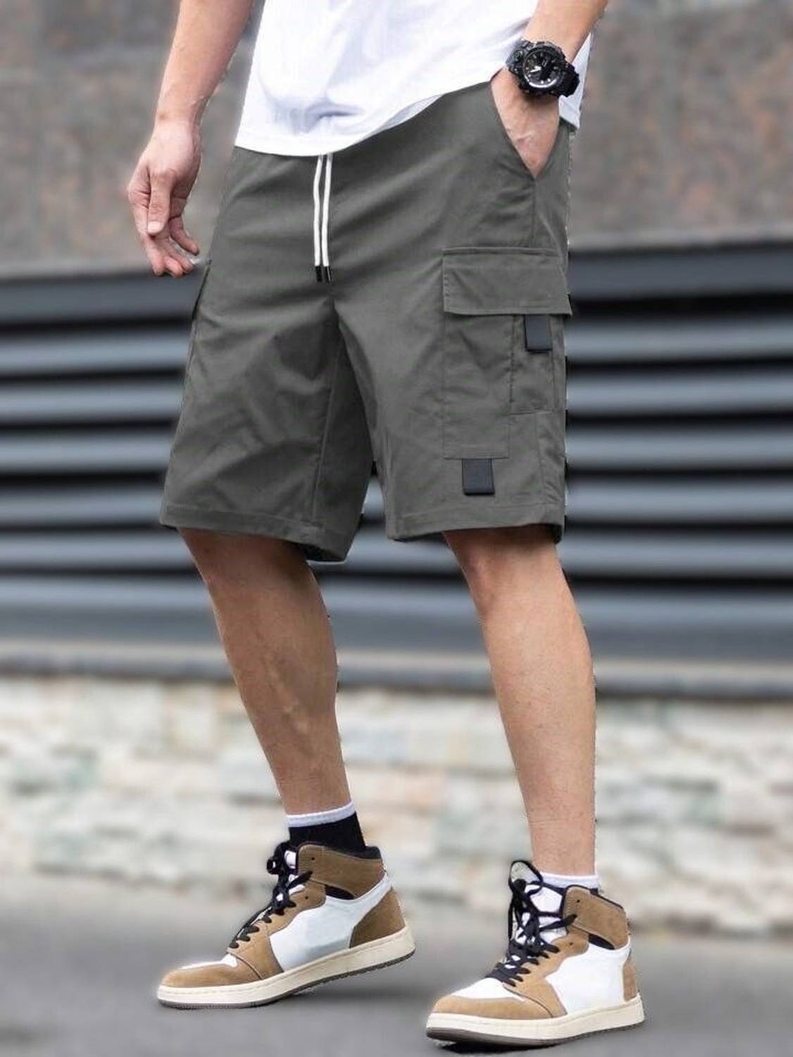 AMORE FASHION Solid Men Dark Grey Basic Shorts