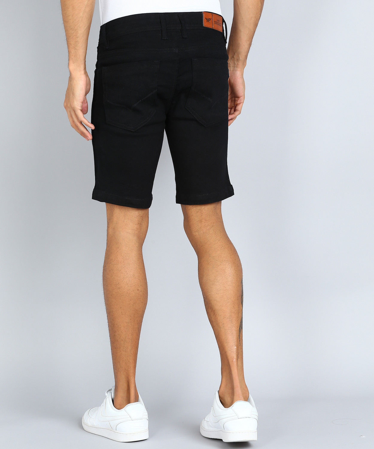 Image of Yap Solid Men Denim Black Denim Shorts