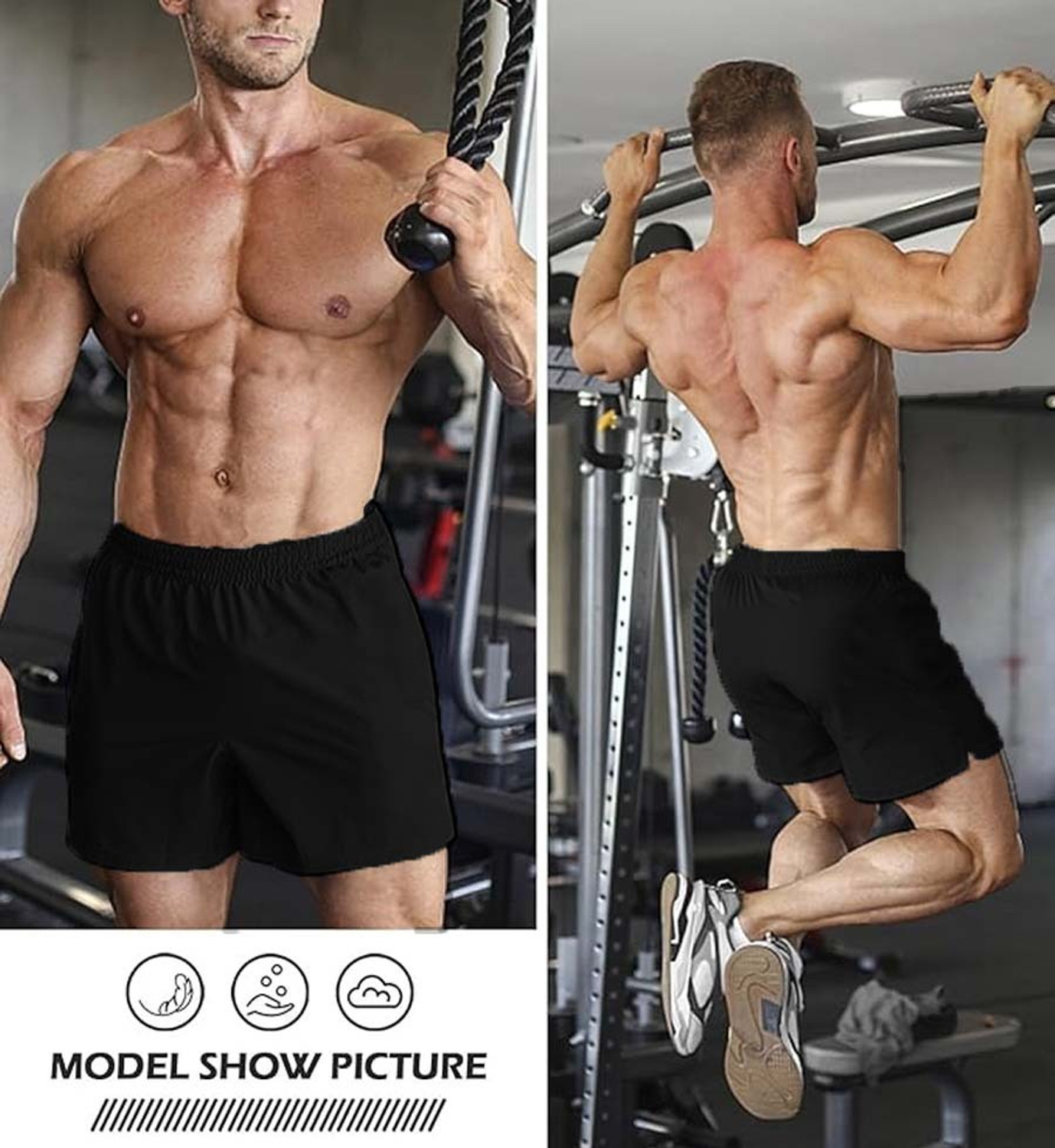 Image of PRABHA Solid Men Black Sports Shorts