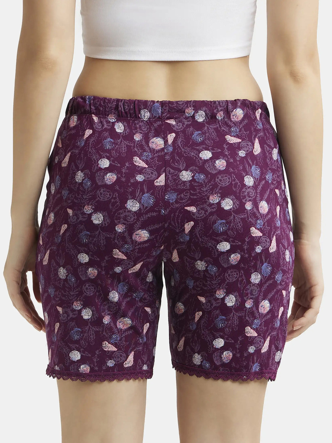 Image of JOCKEY Printed Women Purple Regular Shorts
