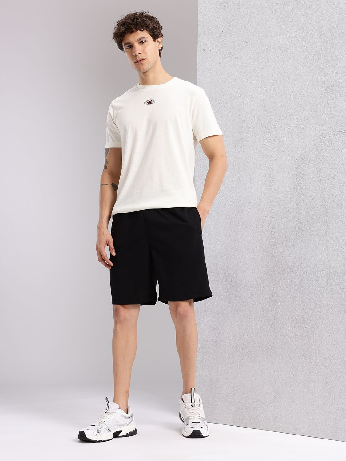 Image of HRX by Hrithik Roshan Printed Men Black Regular Shorts