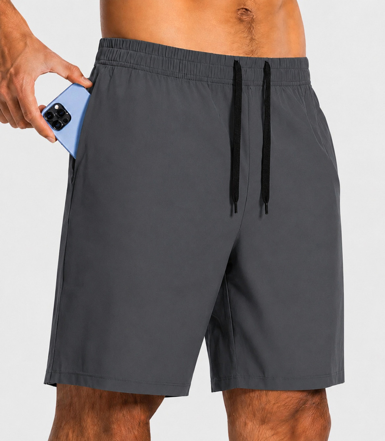 Image of Bellwit Solid Men Dark Grey Casual Shorts