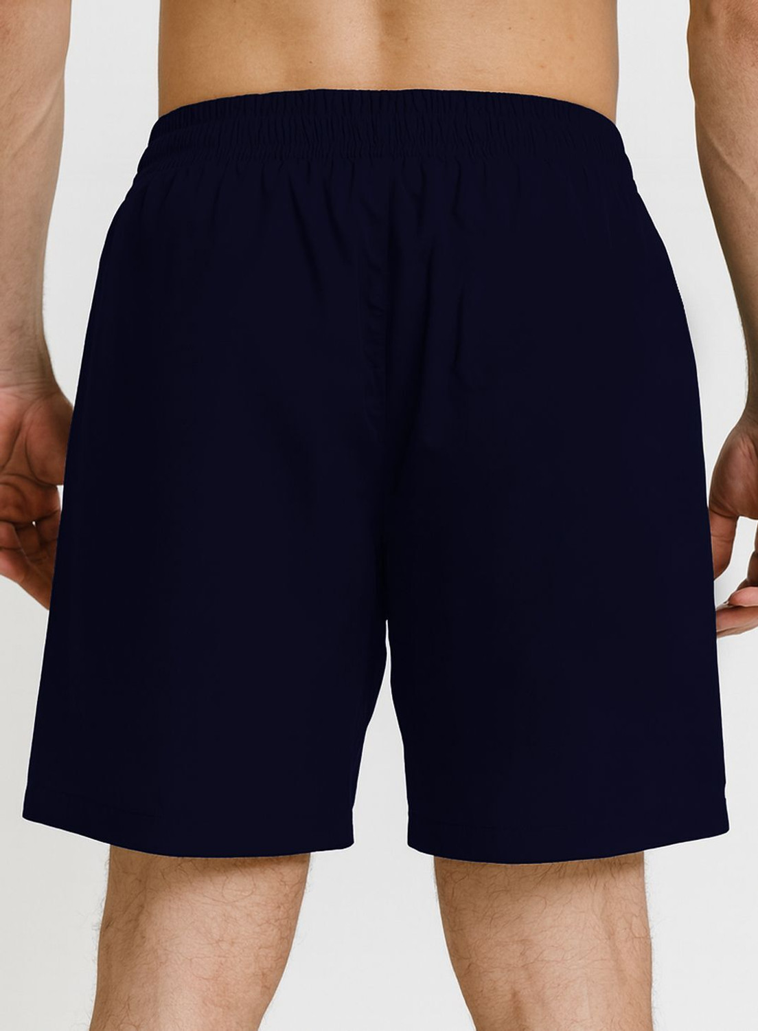 Image of AVOLT Solid, Striped Men Dark Blue, Beige Sports Shorts